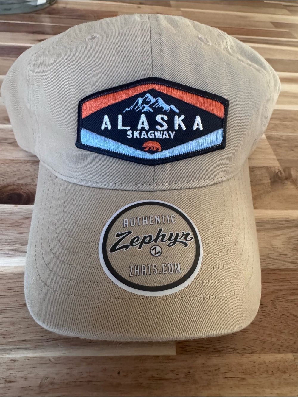 Zephyr Tan Alaska Skagway Patch Baseball Hat